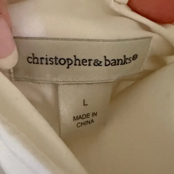 2/$40 🌸 Christopher & Banks White Quilted Vest size large - Picture 3 of 3